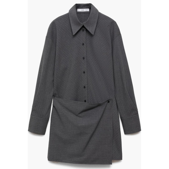 MANGO Pinstripe Wrap Shirtdress - Picture 13 of 14